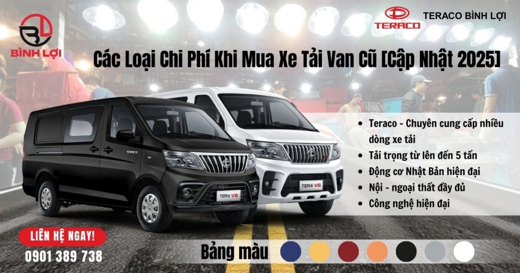Các loại chi phí mua xe tải van